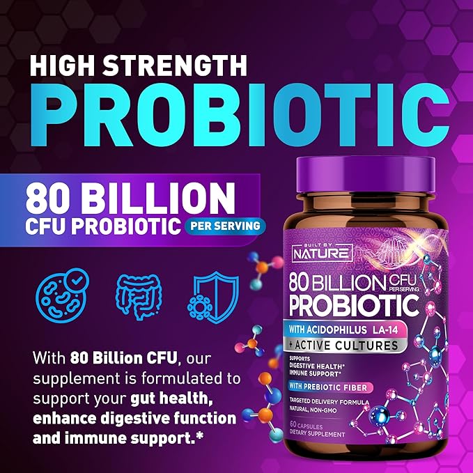 80 Billion CFU Probiotic 60 Capsules