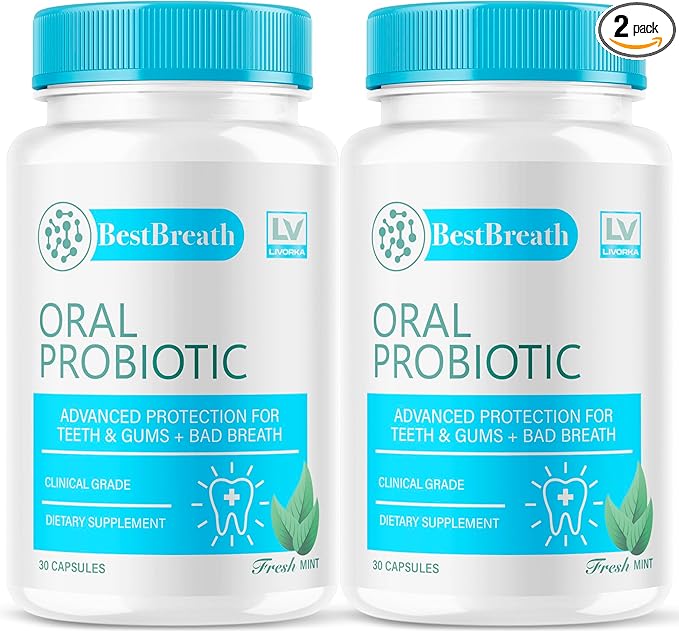2 Pack - Best Breath - Best Breath Oral Probiotic, Best Breath Probiotic, Best Breath Pills, BestBreath, Best Breathe 60 Capsules For 2 Months, Best Breath Oral Probiotics For Mounth Bad Breath.
