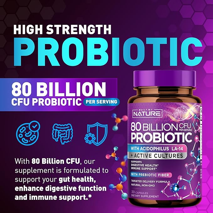 80 Billion CFU Probiotic 30 Capsules