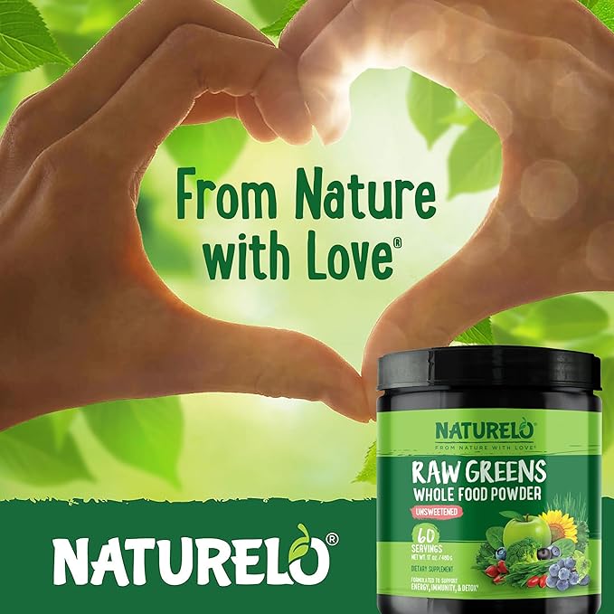 NATURELO Raw Greens Superfood Powder 480 Grams