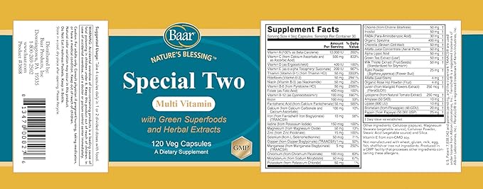 Baar Special Two Multivitamin, 120 Capsules