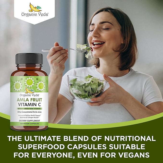 Organic Veda Amla Capsules Natural Vitamin 120
