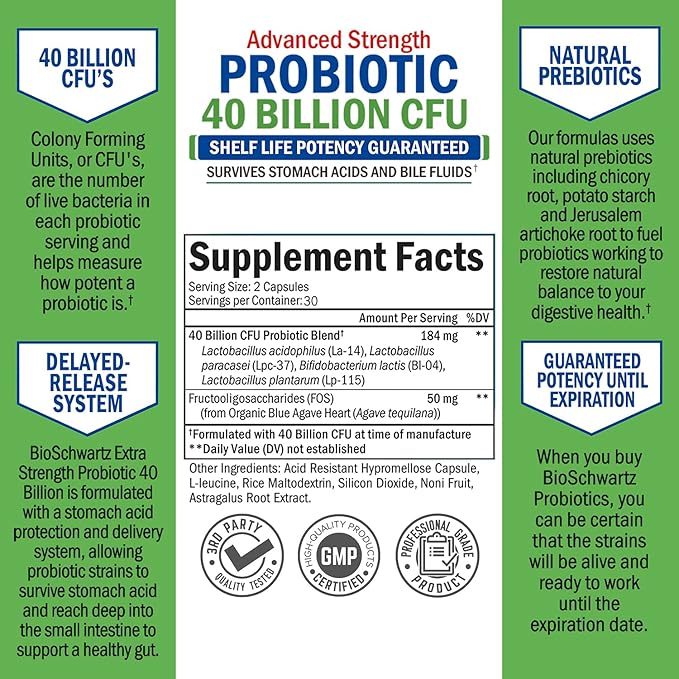 Daily Probiotic Supplement with 40 Billion CFU