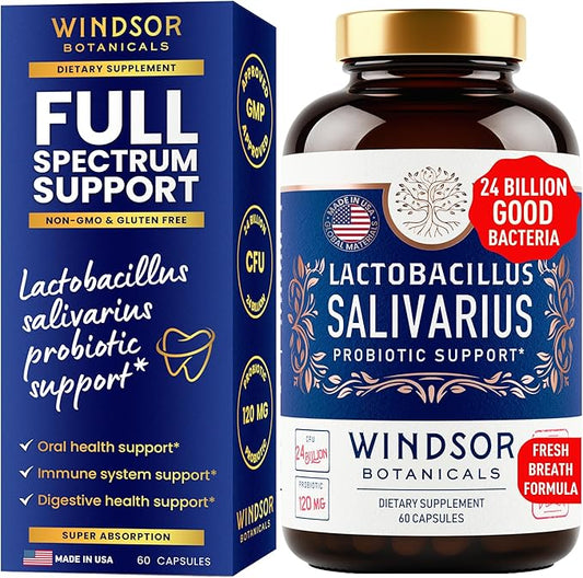 Lactobacillus Salivarius Probiotic Capsules 24bn CFU, 60 Caps
