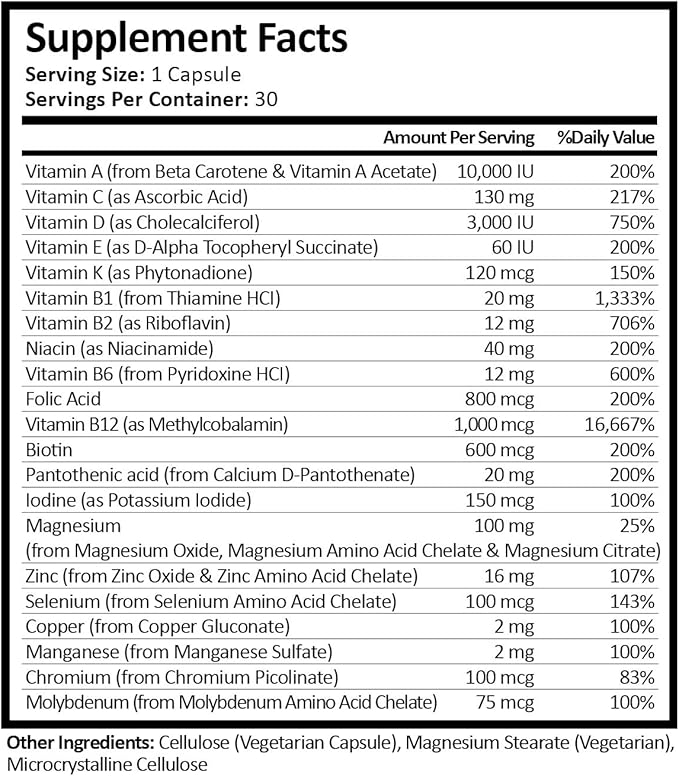 Bariatric Multivitamin | Capsule | Iron 30 Count