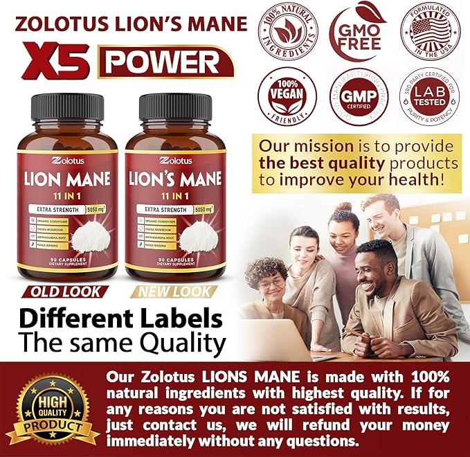 11 in 1 Lions Mane Mushroom 5050mg, 3 3 Month
