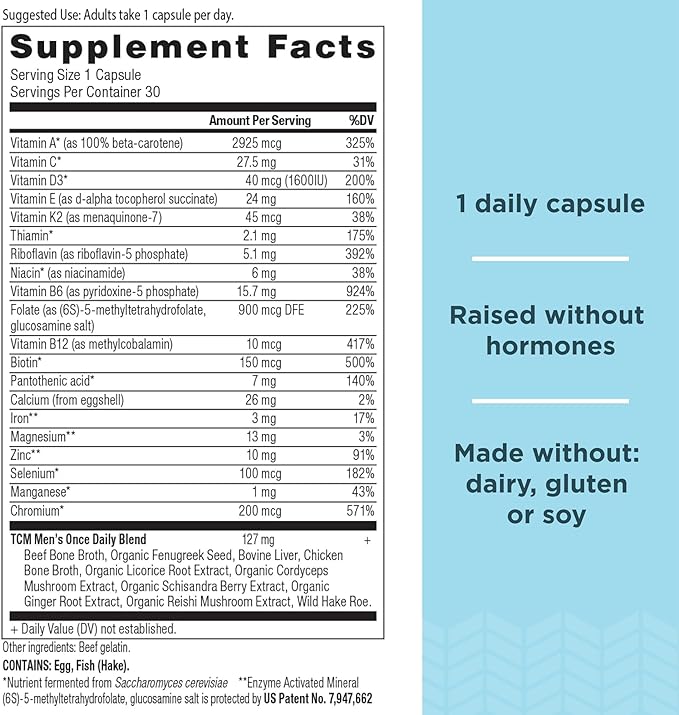 Ancient Nutrition Multivitamin for Men, Ancient 30 Ct, K2, Fenugreek