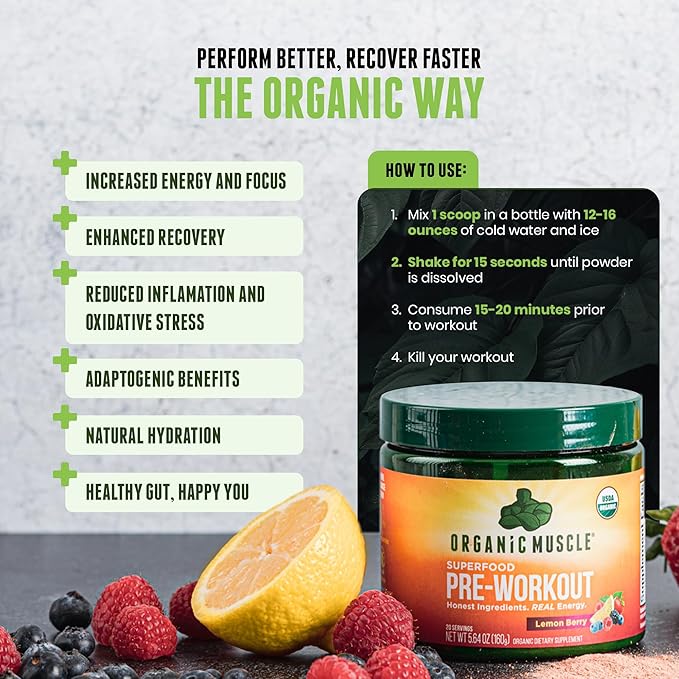 Organic Muscle Clean Pre Workout Powder