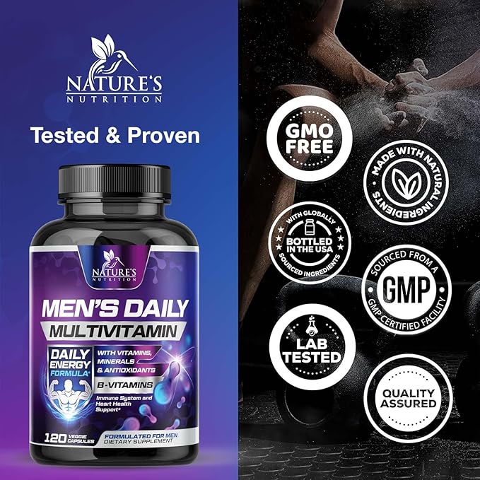 Premium Multivitamin for Men B12, Zinc, 120 Multivitamin