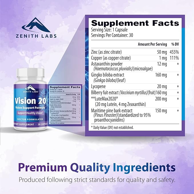 Zenith Labs Vision 20 Clinically Proven 6 Pack