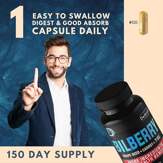 20:1 Bilberry Extract Capsules 9260mg Per 5 Month 10in1 Plus 150 Counts