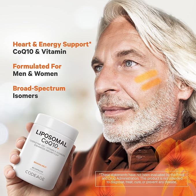 Codeage Liposomal CoQ10 Supplement 125mg Coenzyme Q10 - 2 Month 60 Capsules