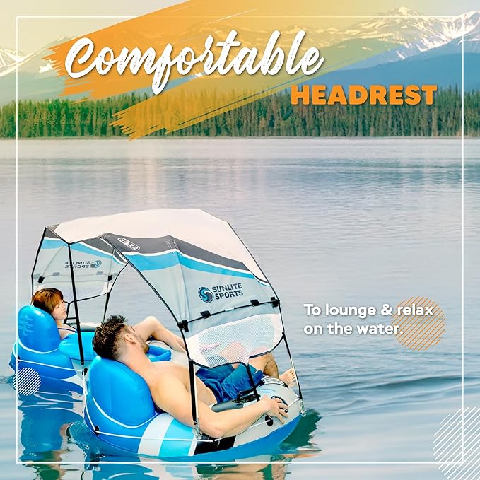 2025 New & Upgraded Sunlite Sports Heavy Duty River Tube Inflatable, Premium Water Float to Lounge Above Lake and River, Outdoor Water Raft Sport Fun, Recreational Use