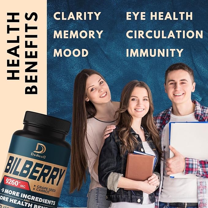 10in1 Bilberry Extract for Eyes Supplement 9260mg 3 Month 90 Capsules