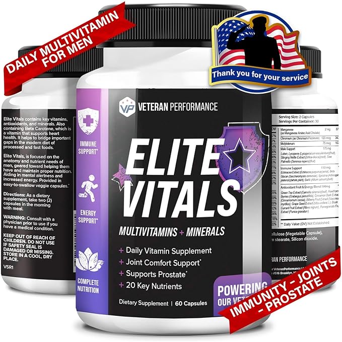 Elite Vitals Multivitamin for Men – 20 Plus (60 Capsules)