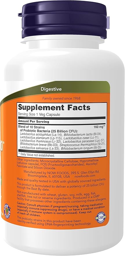 NOW Foods, Probiotic-10™, 25 Billion, 10 Probiotic 180 Veg