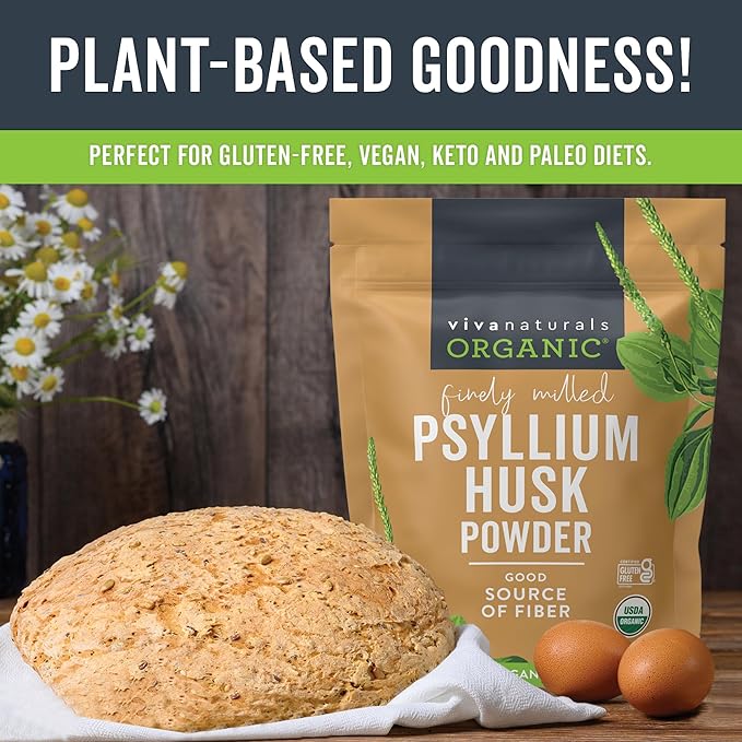 Viva Naturals Organic Psyllium Husk Powder, 24 oz