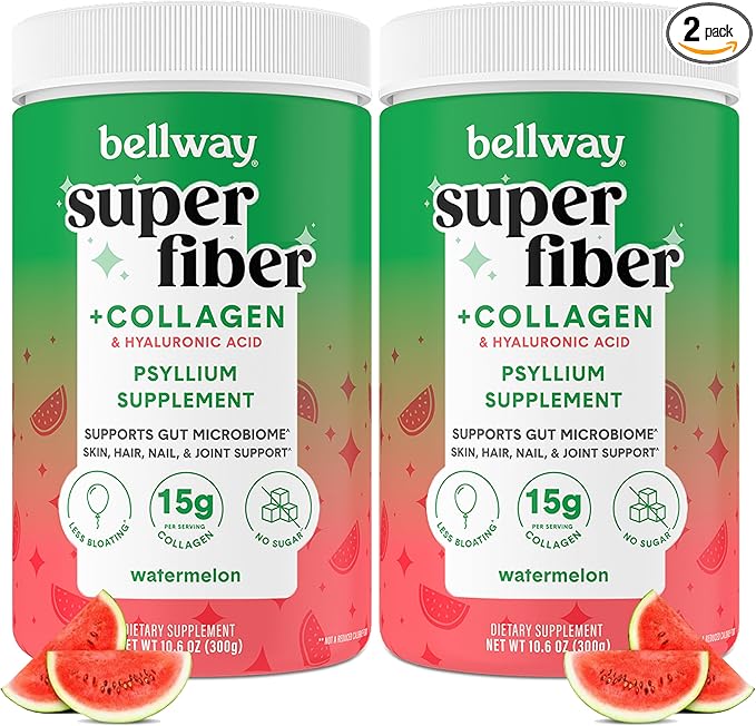 Bellway Super Fiber Powder + Collagen (2 Pack), (21.2 oz)