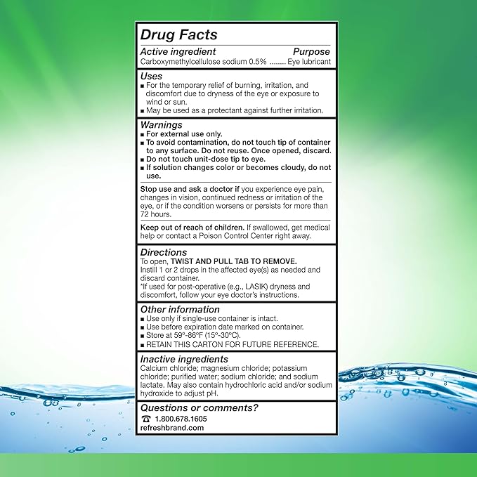 Refresh Plus Lubricant Eye Drops, Preservative-Free, 0.01 Fl 50 Count,