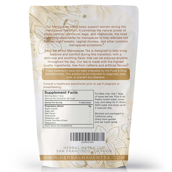 Menopause Tea for Cooling, Hormonal Balance,