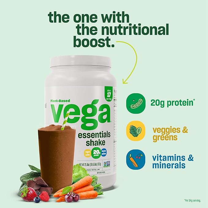 Vega Essentials Plant Based Protein Powder, Vanilla 2.3 lbs