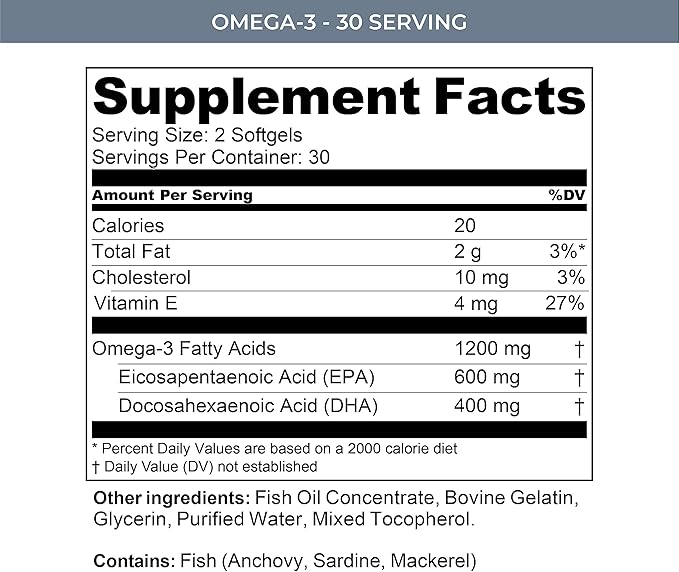 MTN OPS Omega 3 Fish Oil 1000mg Fatty 30 Servings