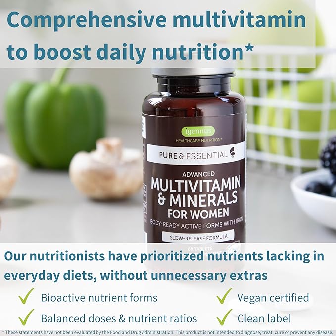 Methylated Women's Multivitamin, Methylated Folate 60 Tablets,