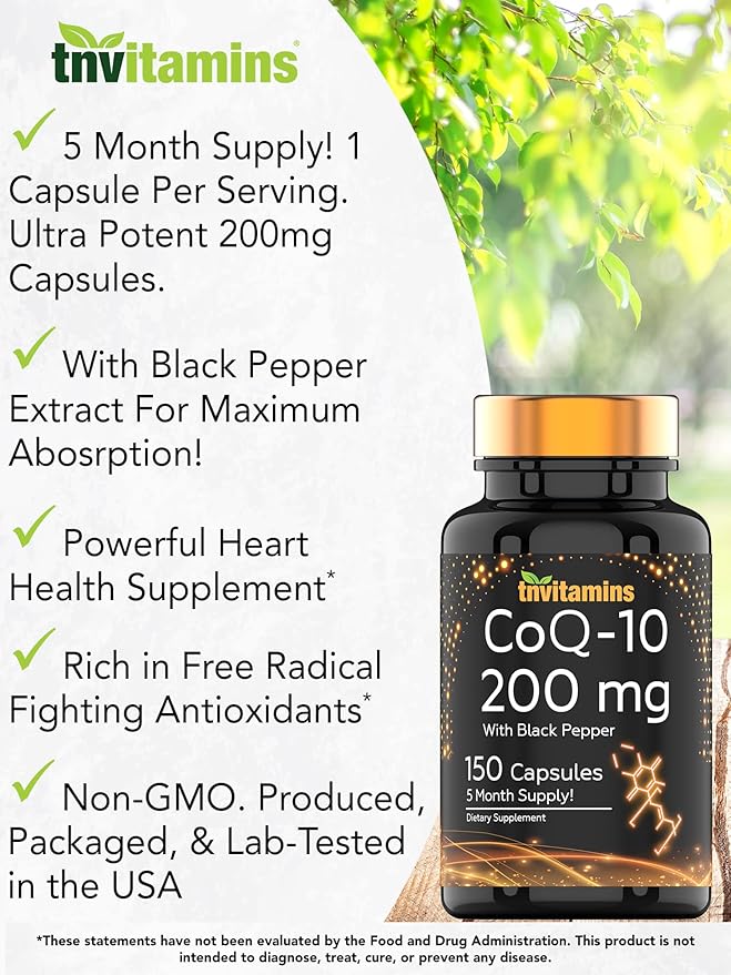 CoQ10 200mg - 150 Capsules 5 Month Q-10 200 200 mg