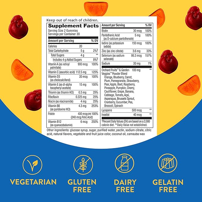Alive! Men's Gummy Vitamin, Complete Multi-Vitamin 60 Gummies.
