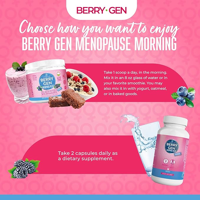 Menopause Morning Collagen Powder with Antioxidants 30 Servings 1 and 3 Collagen