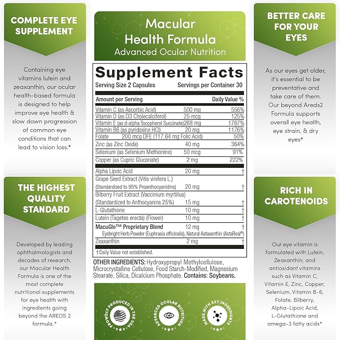 Macular Health Beyond AREDS2 Formula, Advanced B6 (30 (30 Day