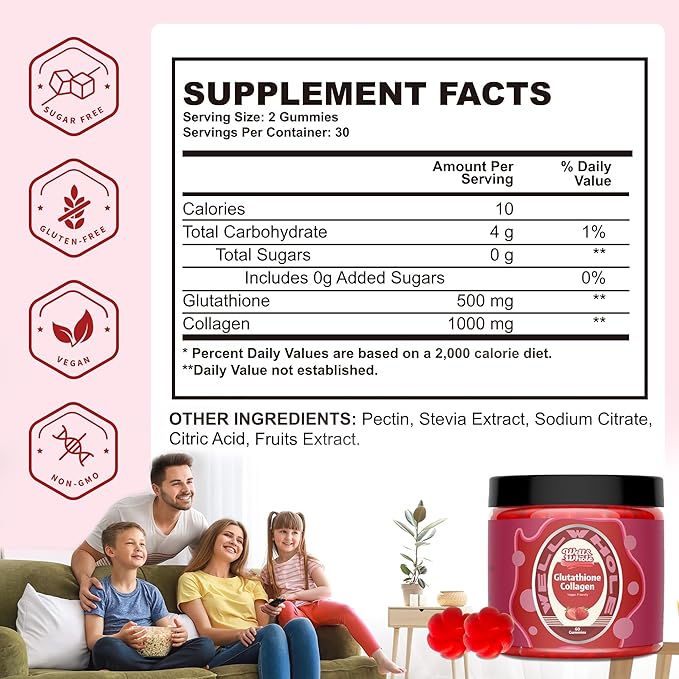 Well&Whole Glutathione Collagen Glow Gummies, Glow 60 Counts