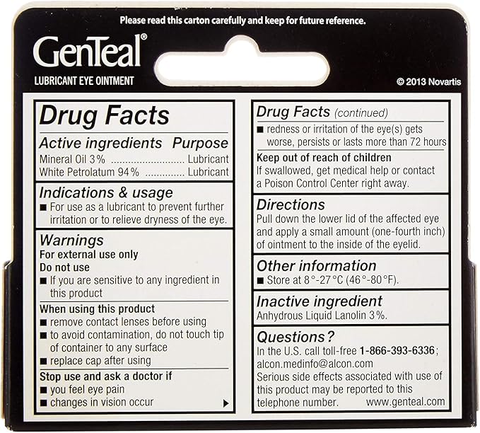 Genteal Tears Night-Time Ointment 3.5g Clear 0.12 Fl