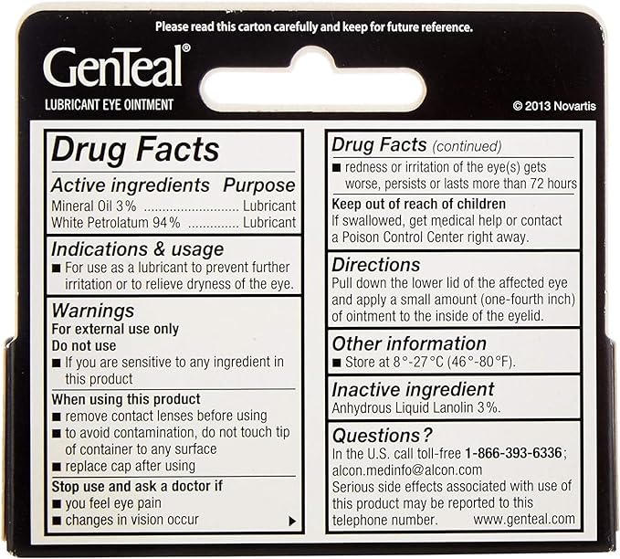 Genteal Tears Night-Time Ointment 3.5g Clear 0.12 Fl 2)