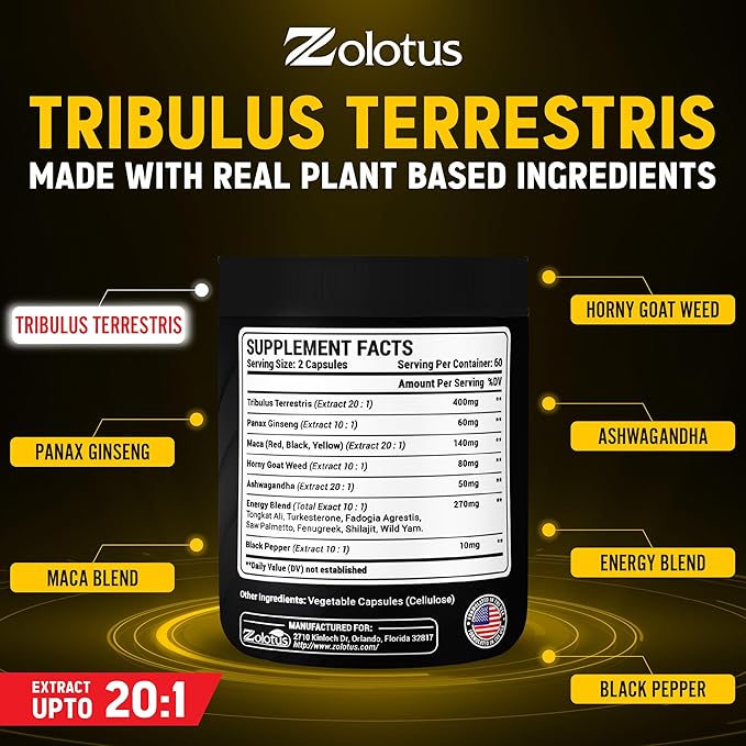 13in1 Tribulus Terrestris Capsules 16000mg Per 120 Counts