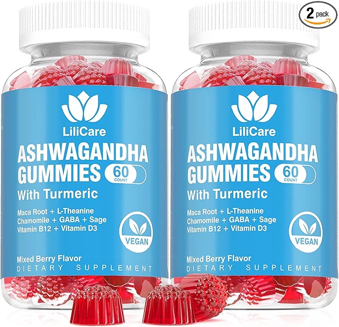 2 Pack Ashwagandha Gummies for Immune 2000mg Organic 120 Count