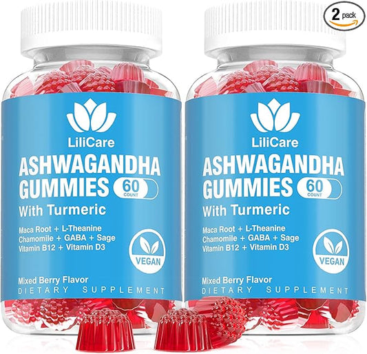 2 Pack Ashwagandha Gummies for Immune 2000mg Organic 120 Count