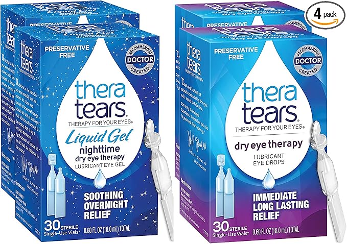 TheraTears Nighttime Therapy Lubricant Eyedrops 60 Count, 0.6 Fl 60 Count