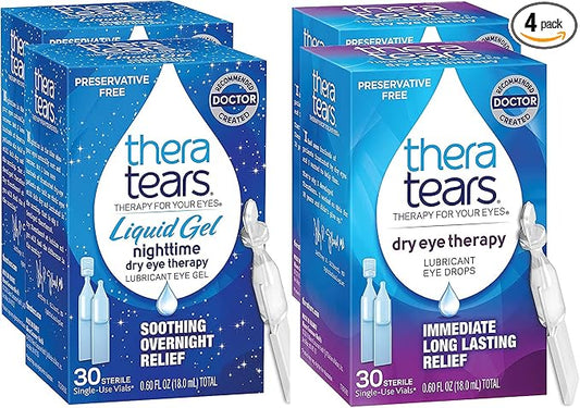 TheraTears Nighttime Therapy Lubricant Eyedrops 60 Count, 0.6 Fl 60 Count