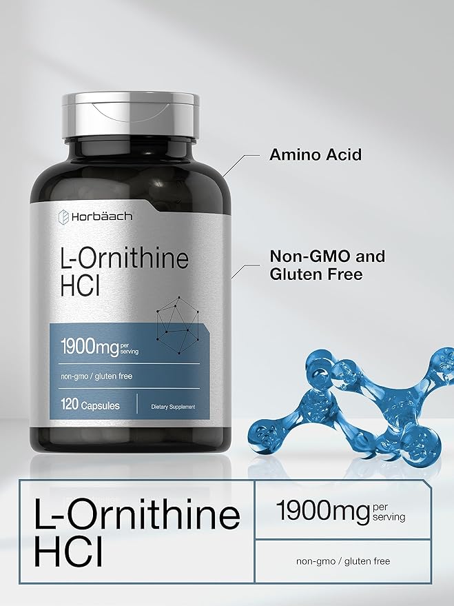 Horbäach L Ornithine HCl 1900mg | 120 Capsules
