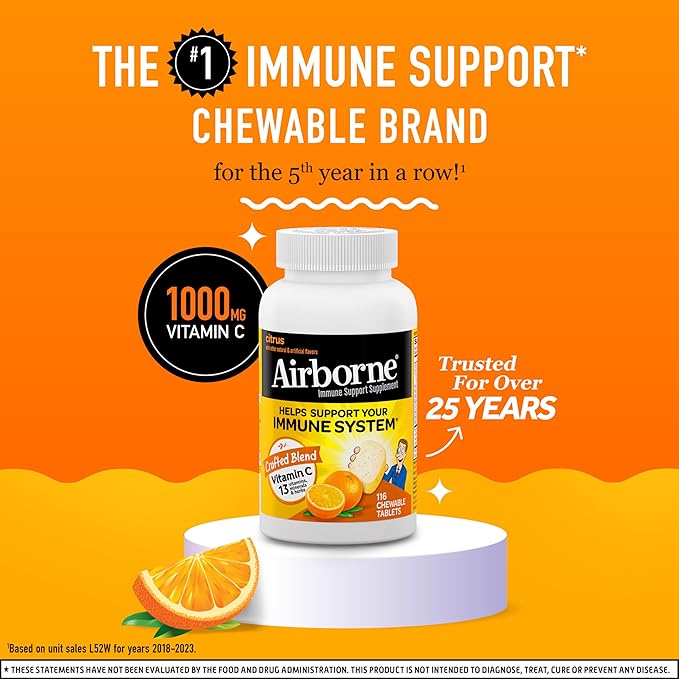 Airborne 1000mg Vitamin C Chewable Tablets (116 count