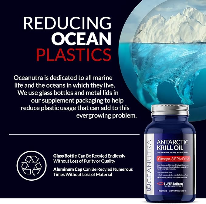 100% Pure Krill Oil 1000MG 60-Day 56% Phospholipids 3 EPA