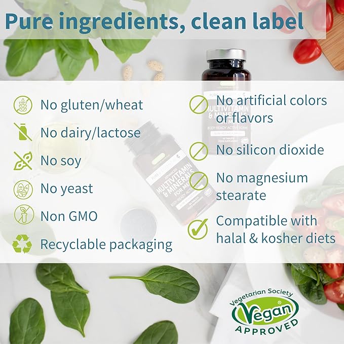 Men's Multivitamin, Clean Label & Vegan,