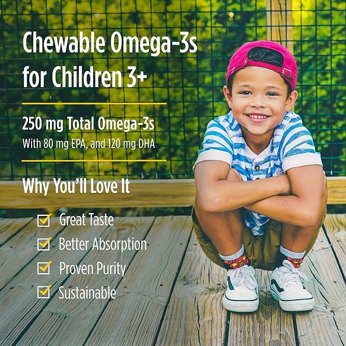 Nordic Naturals Pro DHA Junior, Strawberry 180 Mini 250 mg Omega-3s with 45 Servings