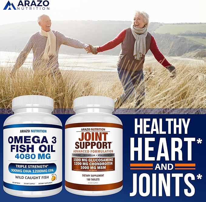 Arazo Nutrition Wild Caught Omega 3 60 Soft 4,080mg High 1200mg DHA 900mg Lemon