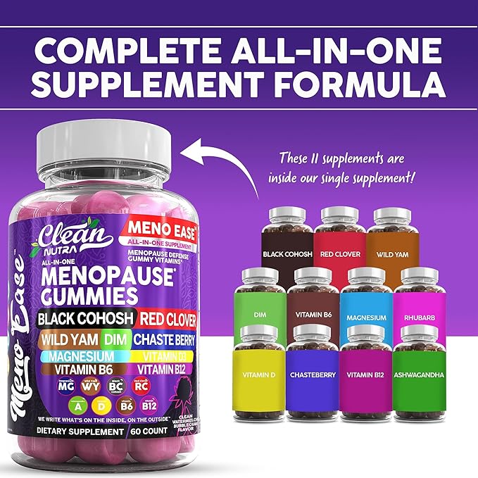 Menopause Supplement for Women Gummies D3, Vitamin B6 B12 B12