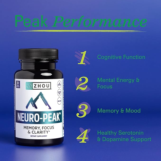 Zhou Neuro Peak Brain Support Supplement 30 VegCaps