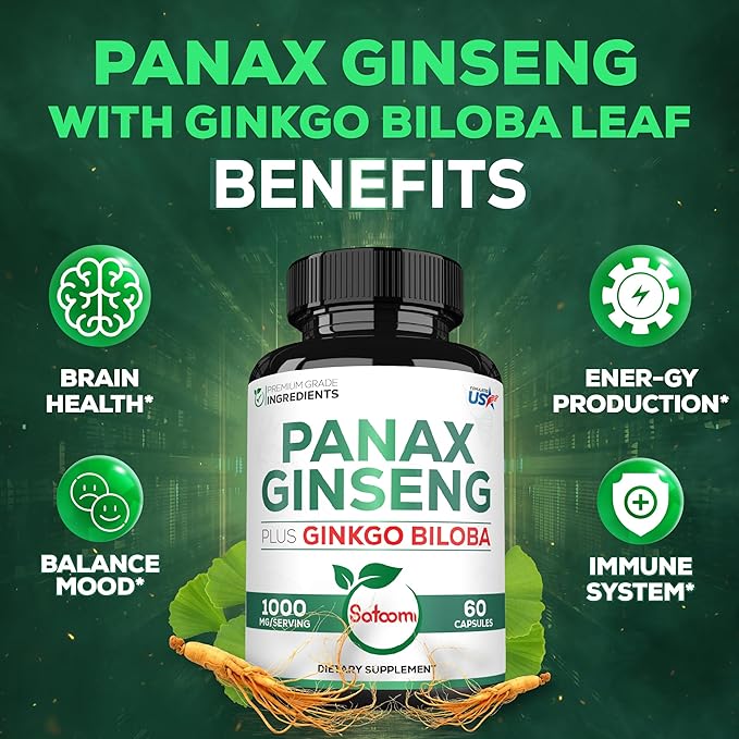 1000mg Korean Red Panax Ginseng and 60 Vegan
