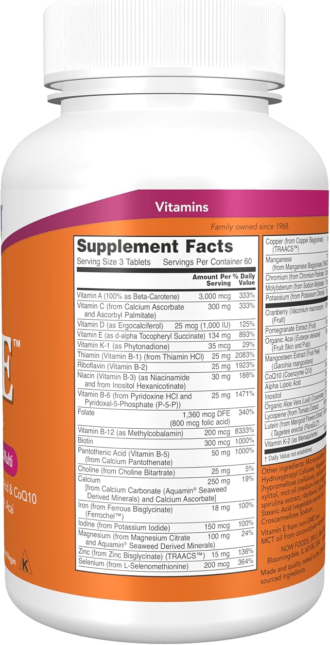 NOW Supplements, Eve™ Women's Multivitamin CoQ10, plus 180 Tablets