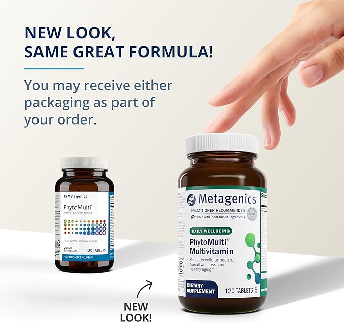 Metagenics PhytoMulti Multivitamin Without Iron 20+ Essential B6, Lutein, 120 Tablets